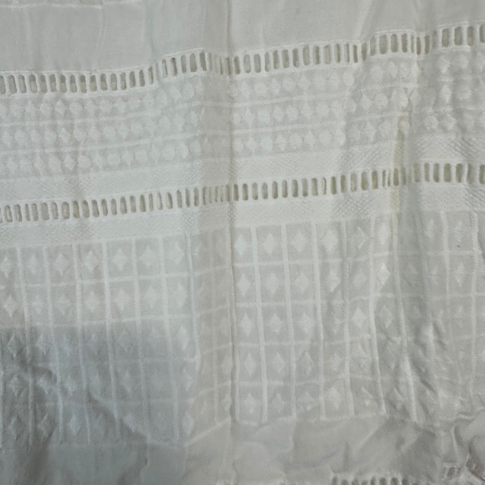 J.Crew Eyelet Shift Dress 2 White Bell Sleeve Cotton Womens - Picture 3 of 8